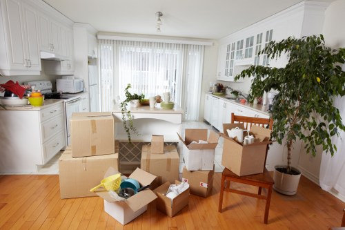 Moving van loaded for a residential relocation in Boundsgreen